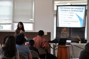 Eager participants at the Immigration and Citizenship Seminar, held at Lady Star of the Sea Church last Sunday, had the opportunity to learn about the citizenship process from legal professionals. Photo by Morgan Grana.