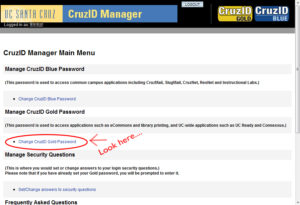 A snapshot of the CruzID Manager.