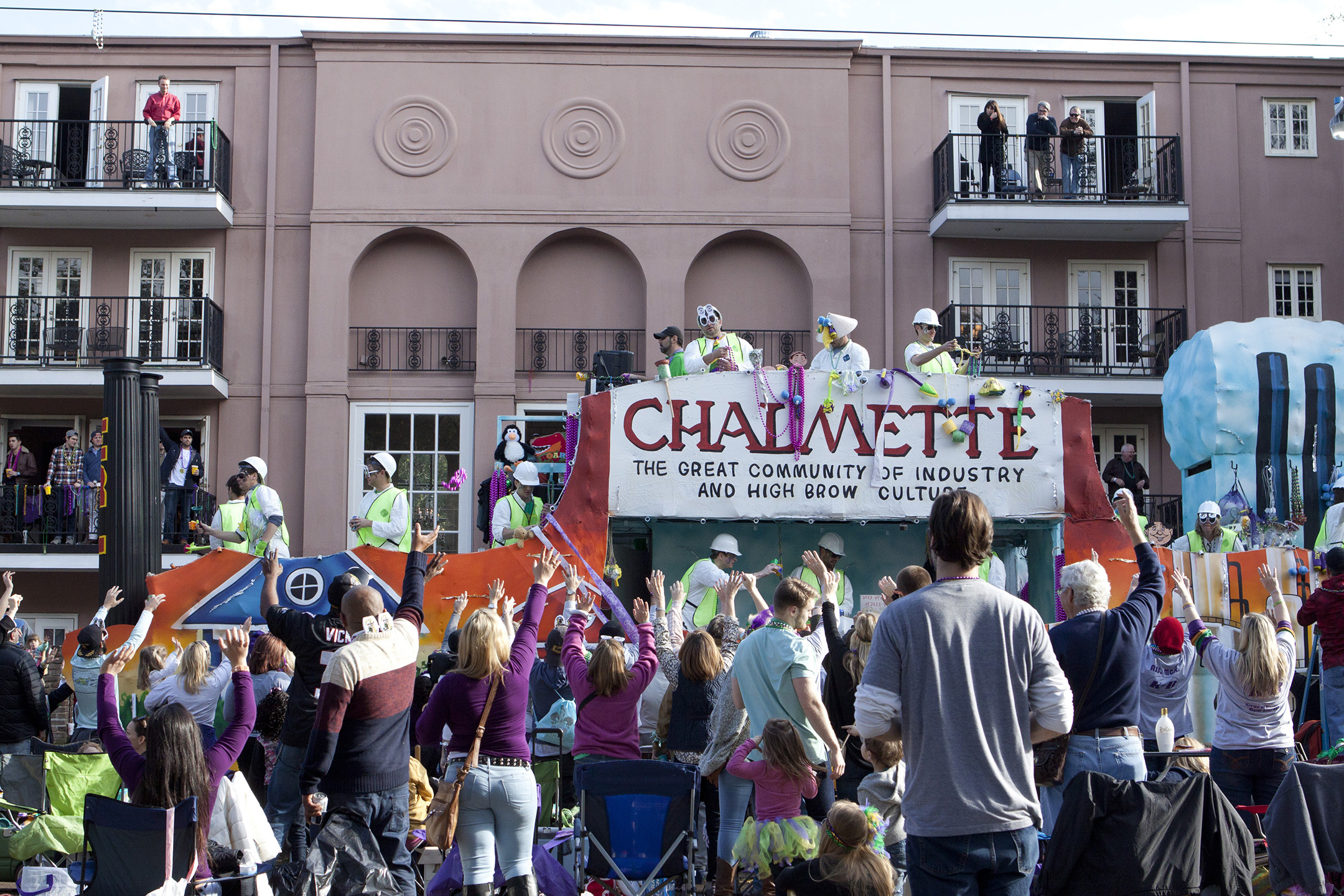 The Tucks Parade, led by its signature giant toilet float, is a day parade known for its use of playful commentary and satire.